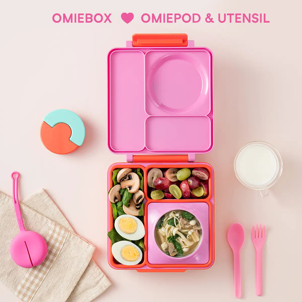 OmieBox B9099 Bento Lunch Box for Kids - Meadow for sale online