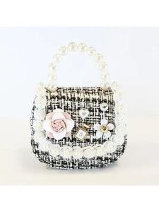 B1281 Floral & Perfume Tweed Purse