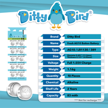 Load image into Gallery viewer, Ditty Bird AG10 Batteries - 10 Pack
