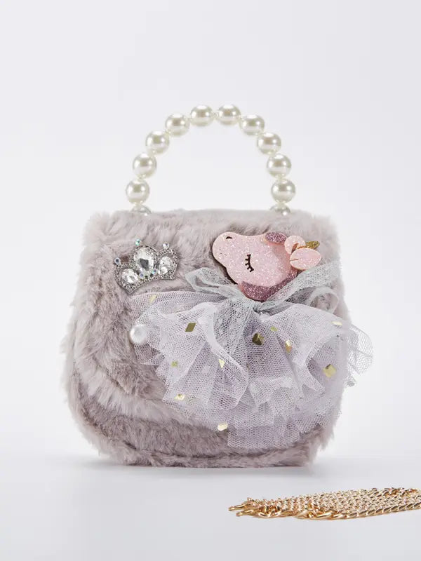 B1213 Unicorn Furry Purse