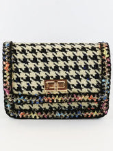 Load image into Gallery viewer, B1306 BEIGE/NAVY Houndstooth Purse
