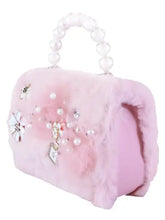 Load image into Gallery viewer, B1294 Mom and Me Bow &amp; Floral Furry Purse
