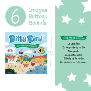 Ditty Bird Baby Sound Book: Canciones de Animales en Español