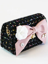 Load image into Gallery viewer, B1234 Floral Bow Tweed Purse
