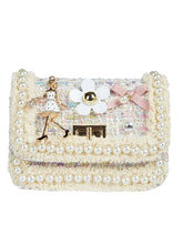 Load image into Gallery viewer, B1208 Mom and Me Lady &amp; Pearl Trim Tweed Purse
