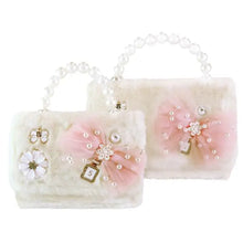 Load image into Gallery viewer, B1294 Mom and Me Bow &amp; Floral Furry Purse
