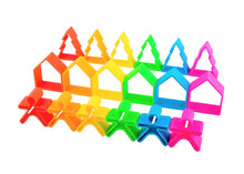 Load image into Gallery viewer, Neon Kids Houses &amp; Trees 6 Pack (Assorted Neon Colors)
