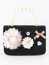 Load image into Gallery viewer, B1305 Floral Appliques Tweed Purse
