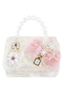 B1294 Mom and Me Bow & Floral Furry Purse