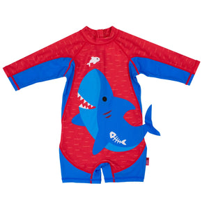 Baby/Toddler One Piece Surf Suit - Blue Shark